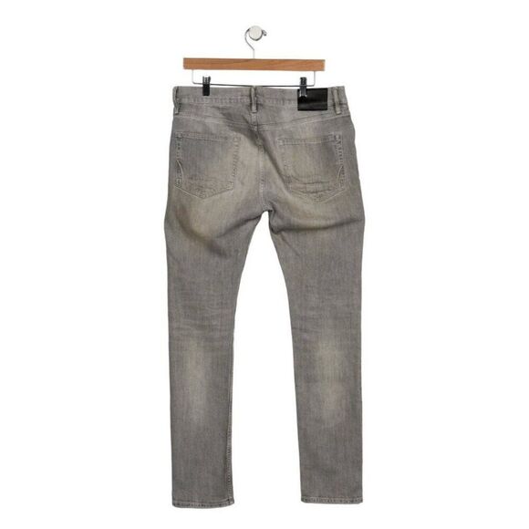 allsaints Authentic mens greaves cigarette light gray denim Jeans Skinny 33 X 32 - Picture 7 of 10